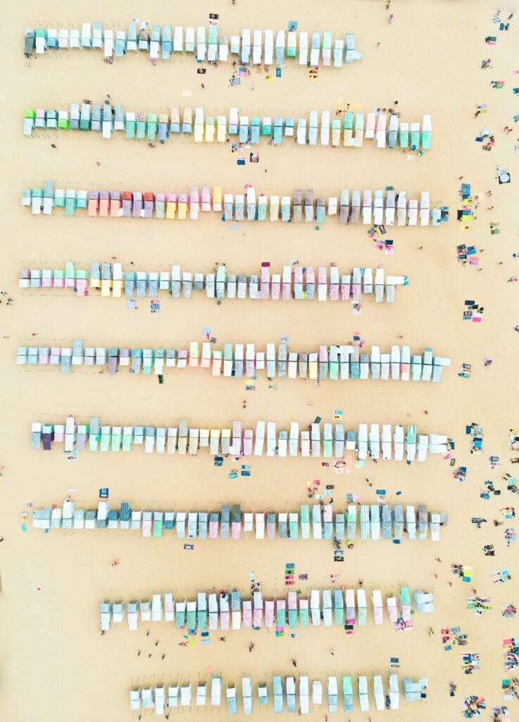 Nazaré Umbrellas, Portugal — European Beaches, fine art photograph by Raffaele Ferrari